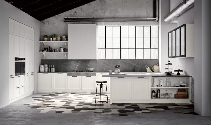 grande cucina bianca senza cappa