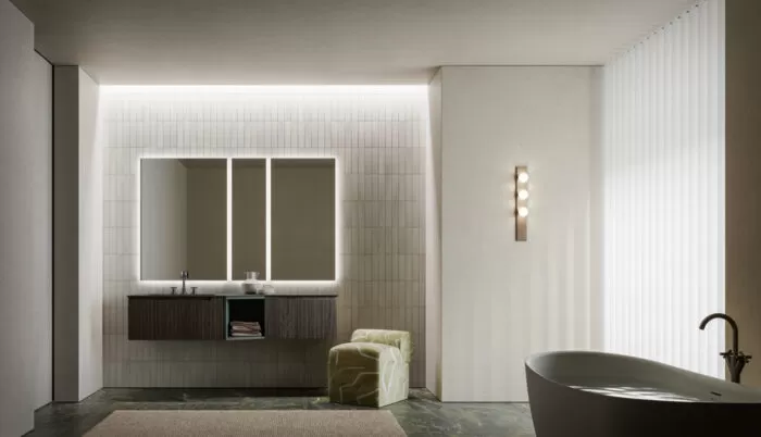 grande bagno con specchio bagno rettangolare