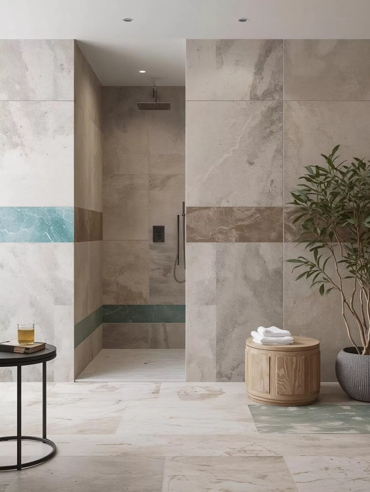 bagno moderno in pietra